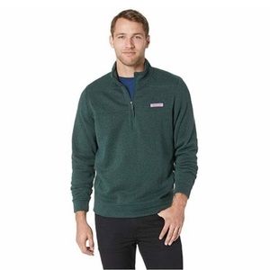Vineyard Vines Green Shep 1/4 Quarter Zip Pullover Fleece Sweatshirt Size Large